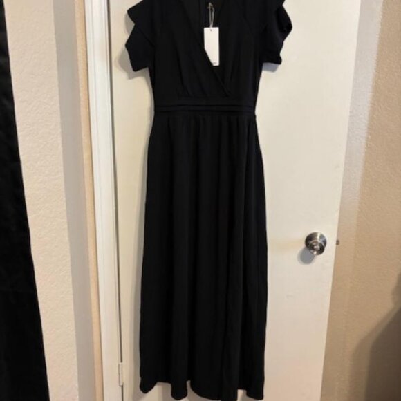 Anatoky Womens V Neck Short Sleeve Split Evening Cocktail Dress Size M Formal Ma - Picture 3 of 8